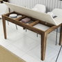 Hanah Home Milan 898 Mesa de Comedor Nogal y Travertino